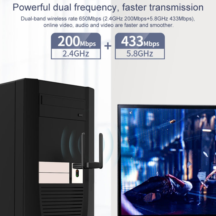 COMFAST CF-822AC 600Mbps 5G Dual-band Wifi USB Network Adapter Receiver, CF-822AC COMFAST CF-822AC 600Mbps 5G Dual-band Wifi USB Network Adapter Receiver, CF-822AC